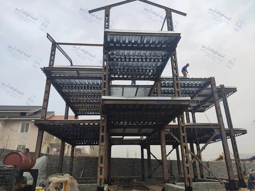 عکس اجرای سقف عرشه فولادی