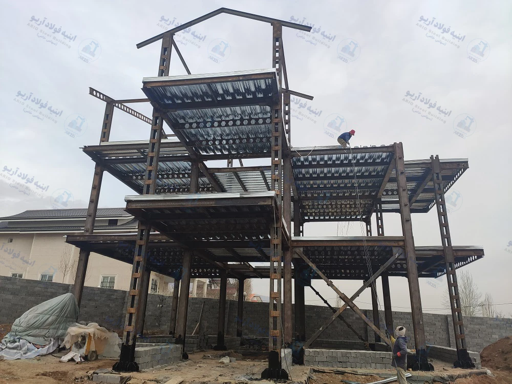عکس اجرای سقف عرشه فولادی