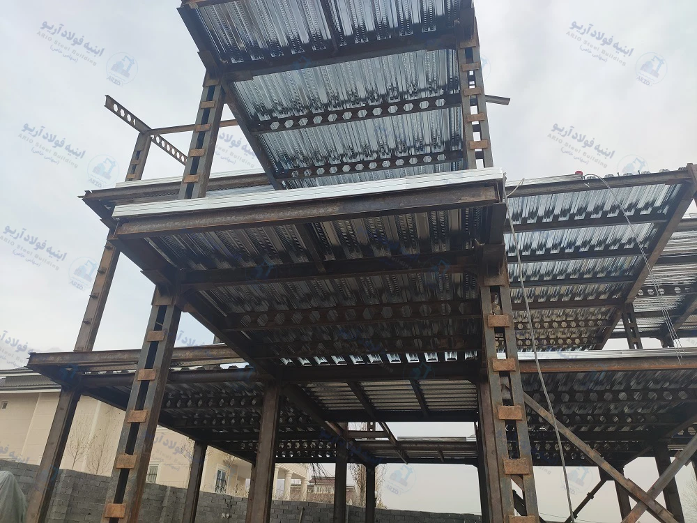 عکس اجرای سقف عرشه فولادی