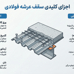 اجزای تشکیل‌دهنده سقف عرشه فولادی (Steel Deck Composite Slab)